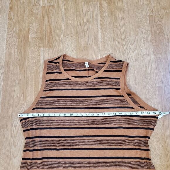 BP Stripe Tank Split Back Midi Dress size 4X in Brown/Black - NEW - Picture 9 of 12